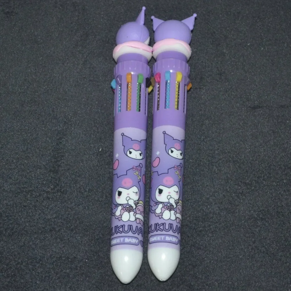Purple Kuromi Stationary Valentines Gift Idea Kawaii Pens Mini Notebook Bundle
